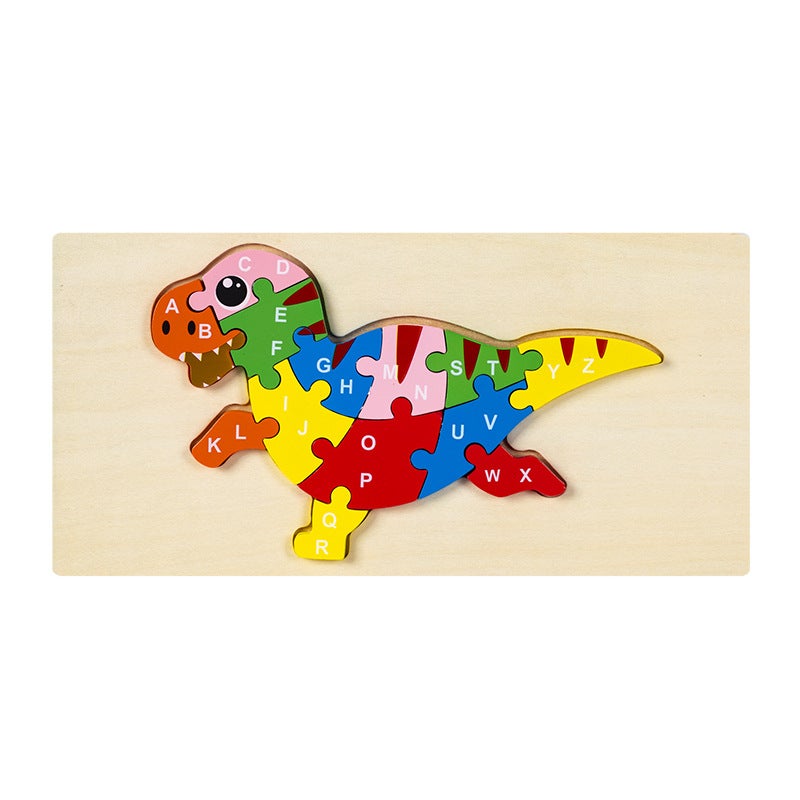 Wooden Jigsaw Puzzle Toys Children'S Early Education Alphabet Cognitive Puzzle Three-Dimensional Buckle Puzzle Building Blocks Educational Toys - Image 1